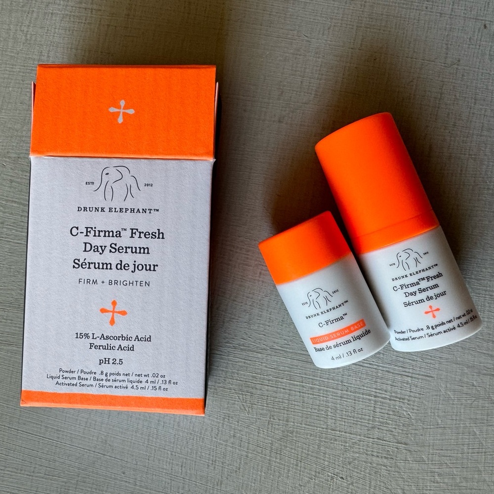 NWT DRUNK ELEPHANT C-Firma Fresh Day Serum Firm + Brighten Sample Set